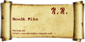 Novák Mike névjegykártya